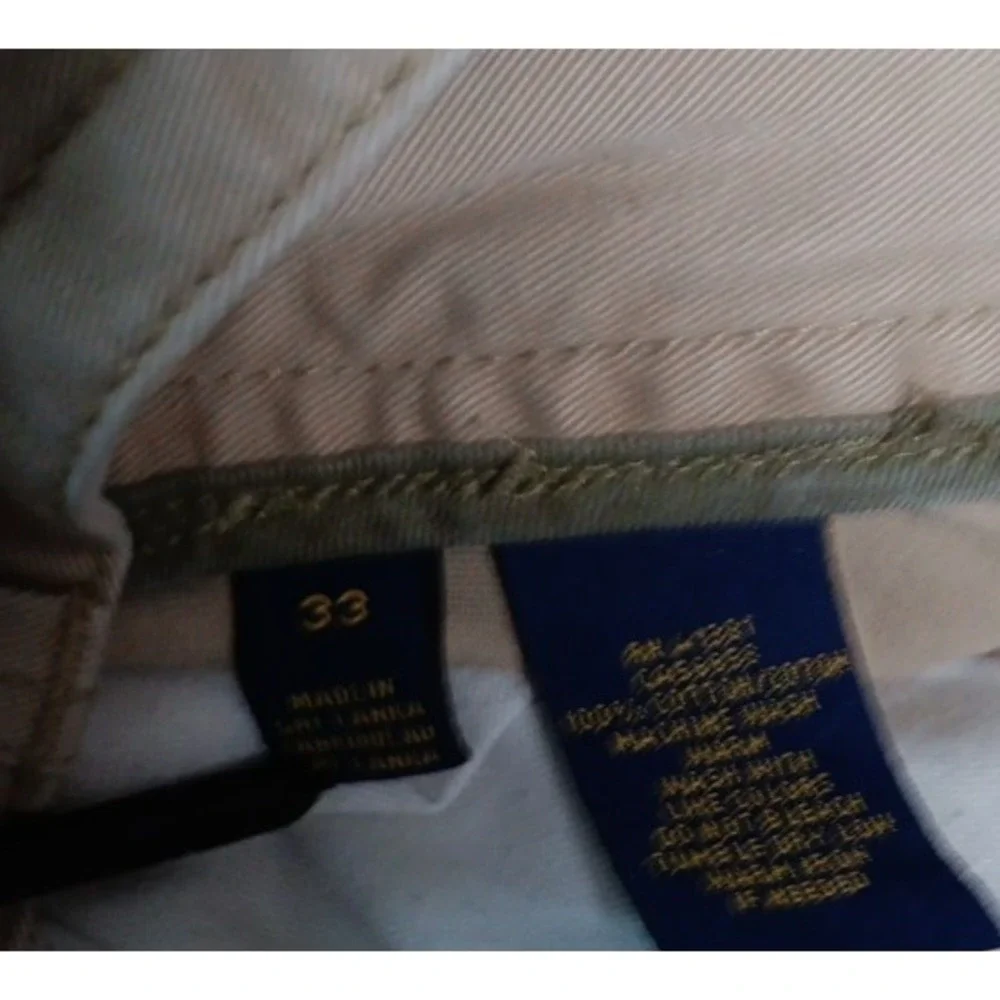 Polo Ralph Lauren blue label men's cargo‎ shorts size 33 tan Classic Pockets